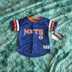 Kids Blue Mets Baseball Jersey
